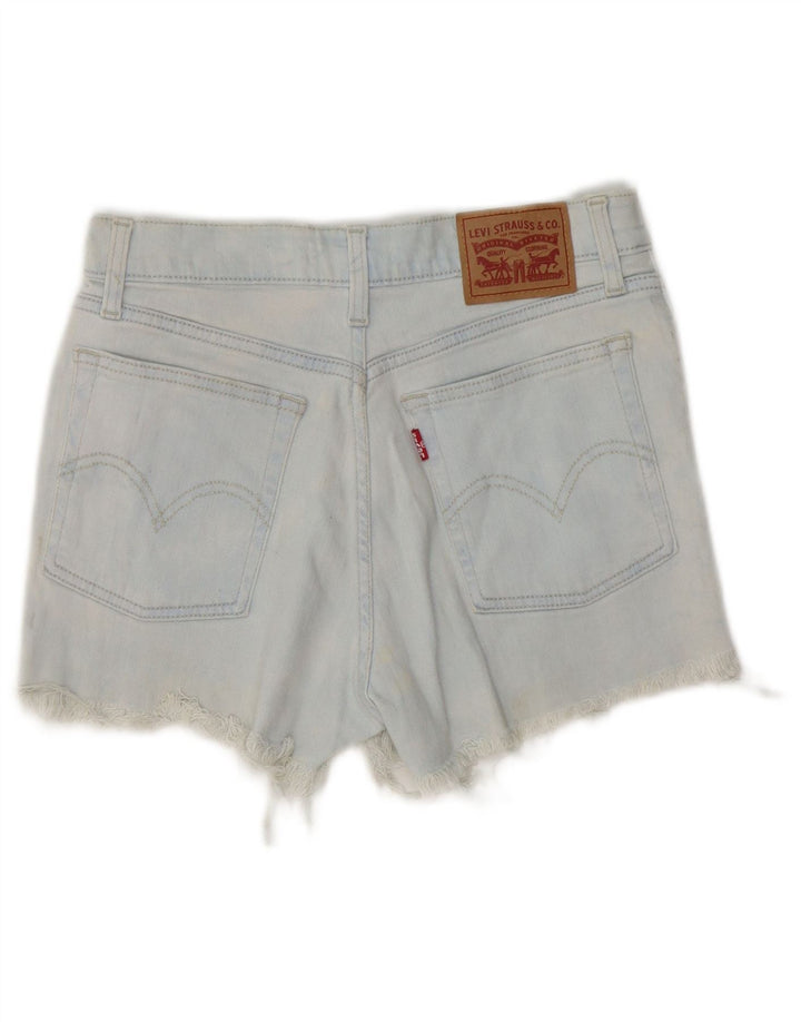 Damskie spodenki jeansowe Levi's z wysokim stanem W27, małe, niebieskie, bawełniane