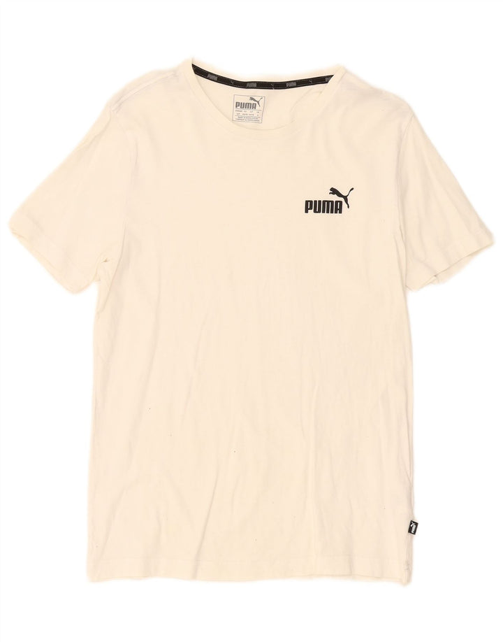 T-shirt męski Puma, mały, biały, bawełniany