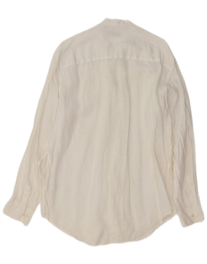 Koszula męska ERMENEGILDO ZEGNA, średnia, biała lniana