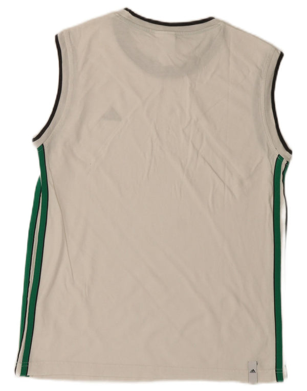 Adidas Męska Kamizelka Top UK 36/38 Mała Biała Bawełna