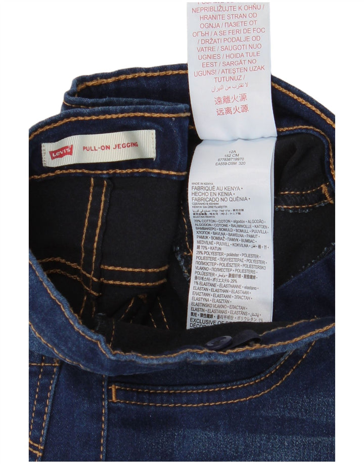 Dziewczęce jeansy Jegging LEVI'S 11-12 lat W25 L28 Granatowa bawełna