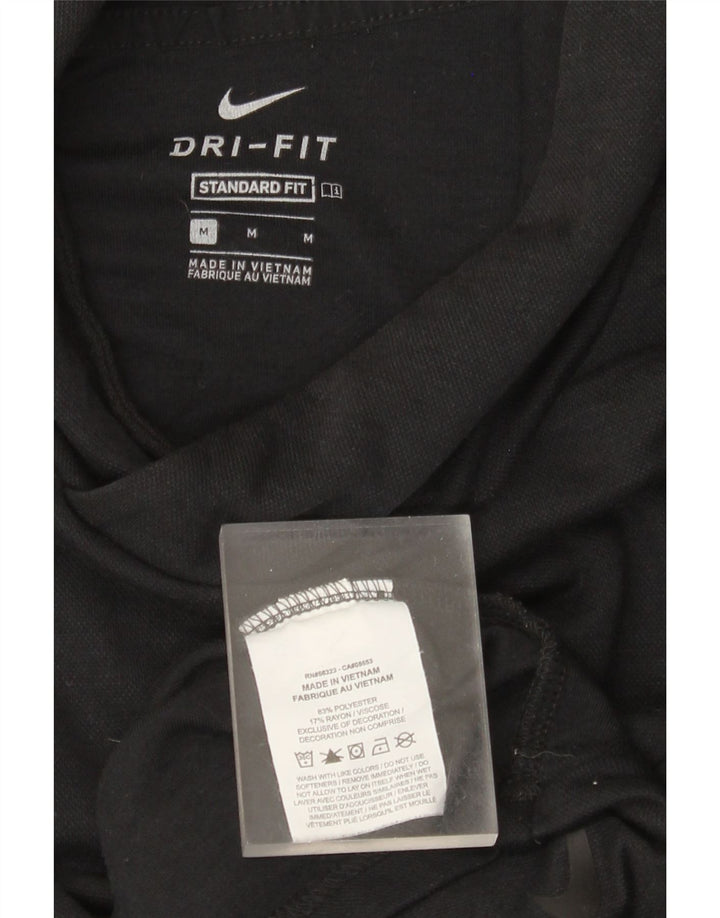 Męska koszulka Nike Dri Fit z kapturem i standardowym krojem, z długim rękawem, średnia czerń