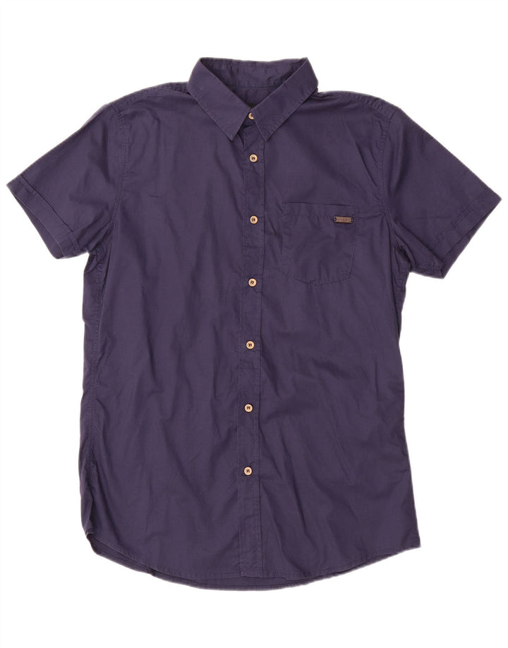 Koszula męska Slim Fit z krótkim rękawem Sisley, średni granat