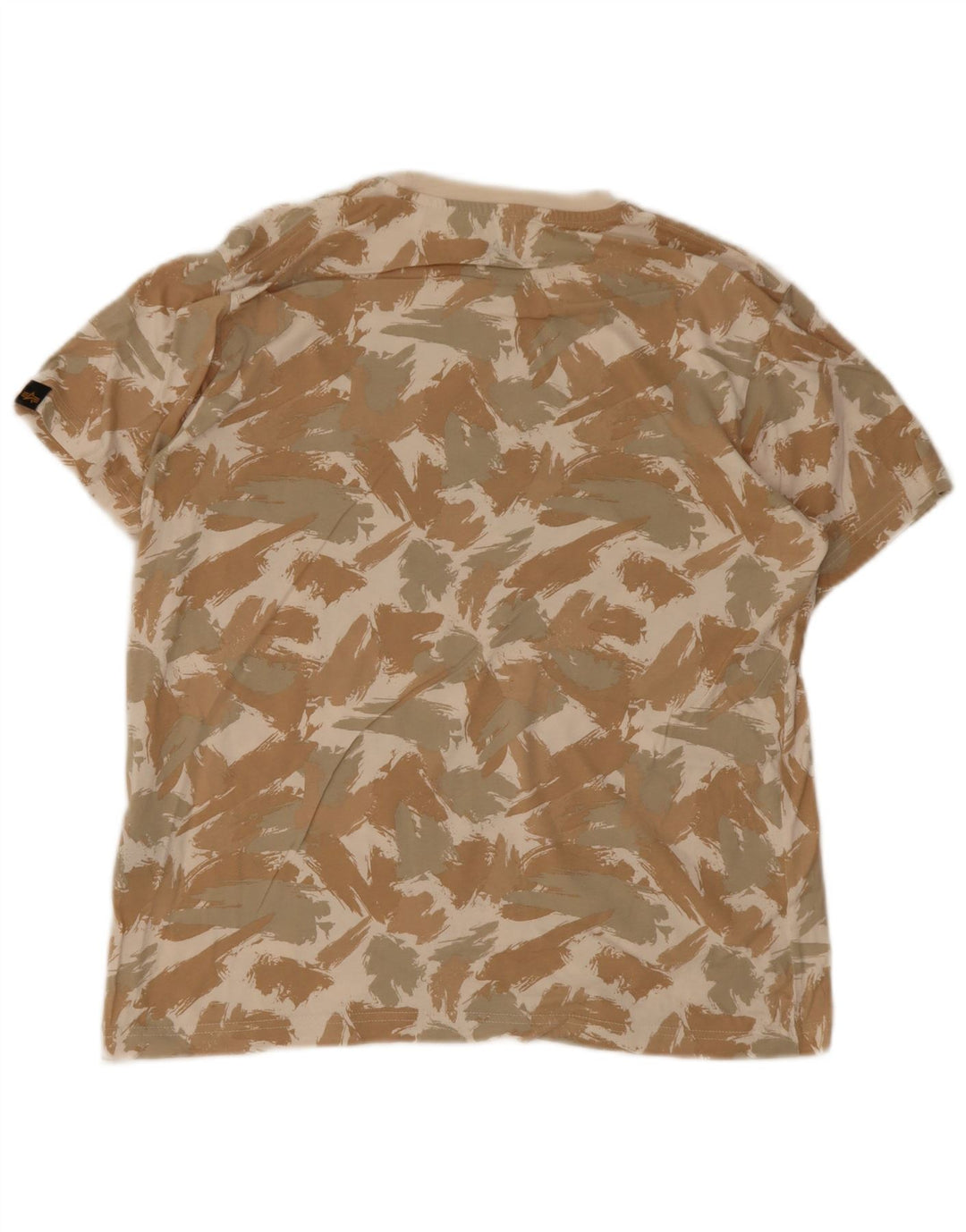 Męska koszulka z grafiką Alpha Industries, średnia, beżowa, geometryczna