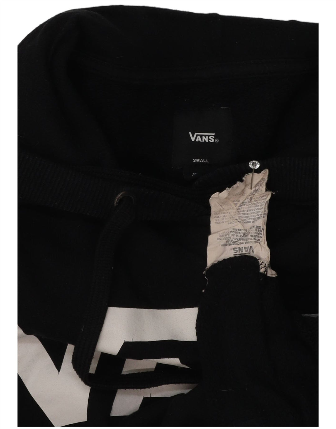 Męski sweter z kapturem Vans z grafiką, mały, czarny, bawełniany