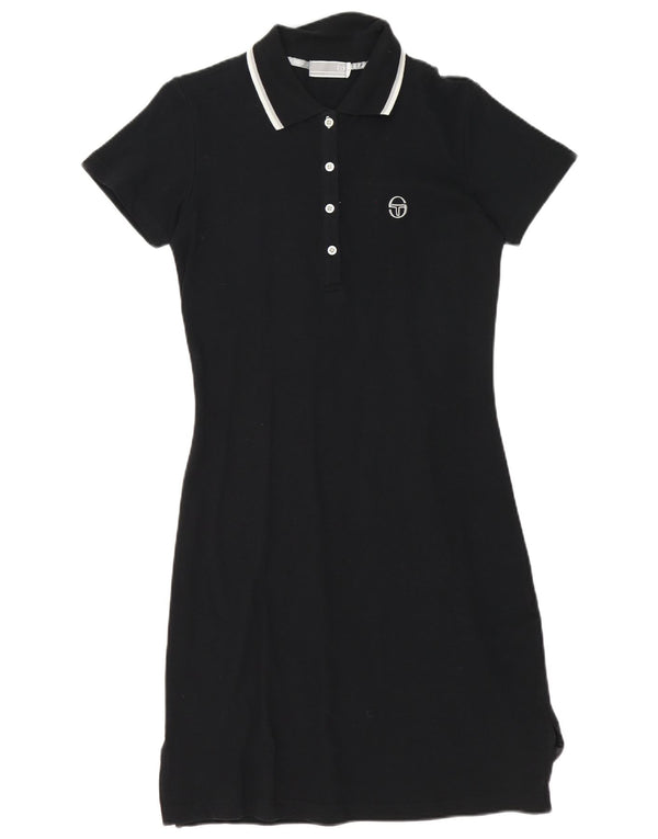 Damska sukienka polo Sergio Tacchini UK 14, duża, czarna bawełna