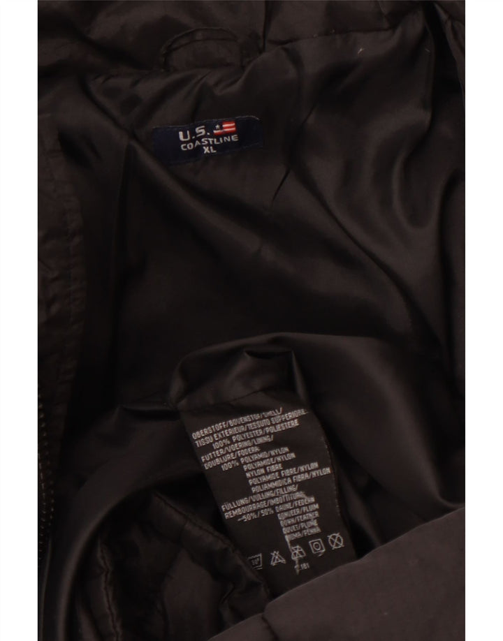 Vintage męska ocieplana kurtka UK 42 XL, czarny poliester