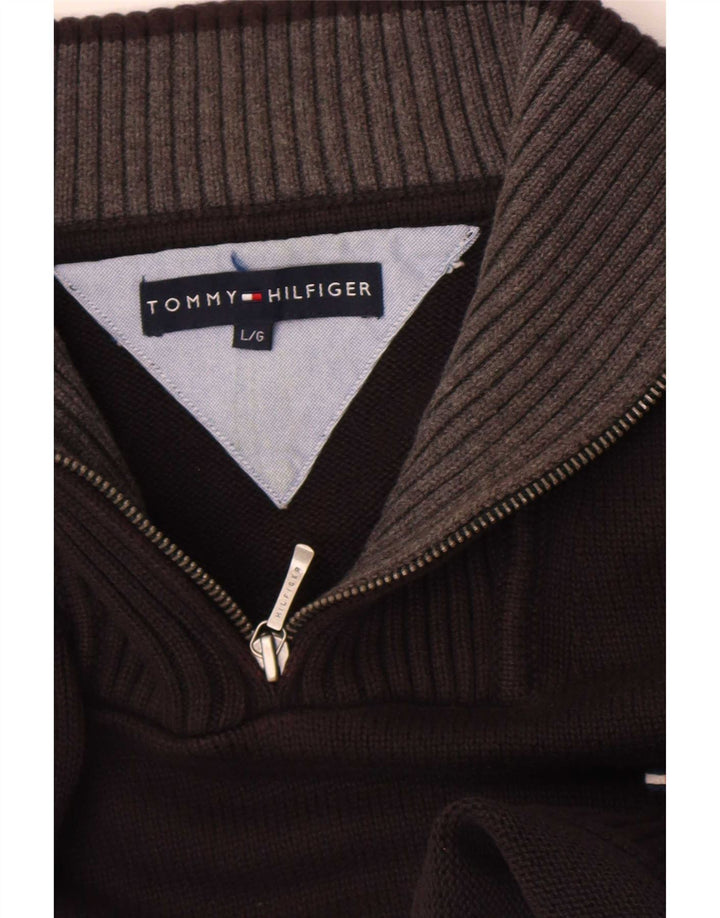 Męski sweter zapinany na zamek Tommy Hilfiger, duży, czarny
