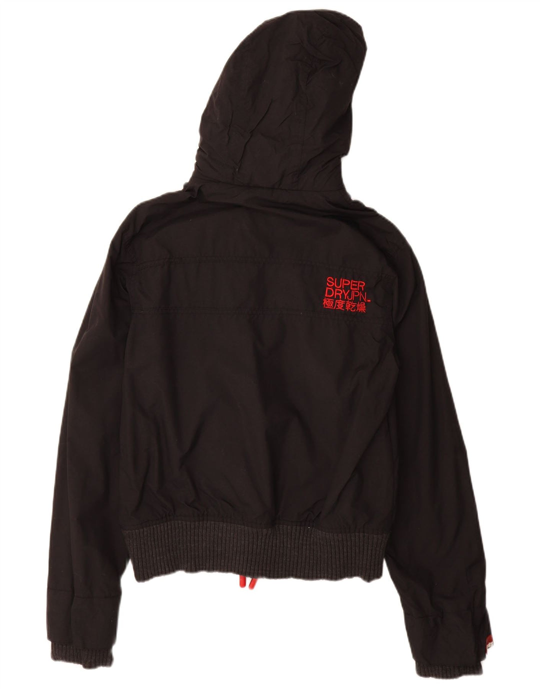 SUPERDRY Damska kurtka wiatrówka z kapturem The Windbomber UK 10, mała czarna