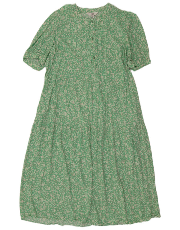 Marks & Spencer Damska sukienka maxi UK 14 w kolorze średniej zieleni w kwiaty, wiskoza