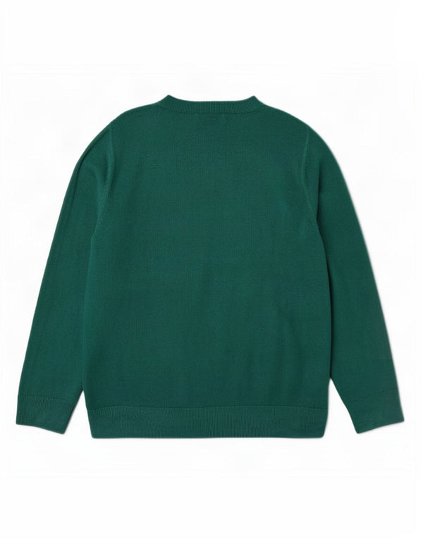 Marks & Spencer Damski sweter z okrągłym dekoltem, UK 14, średni zielony akryl