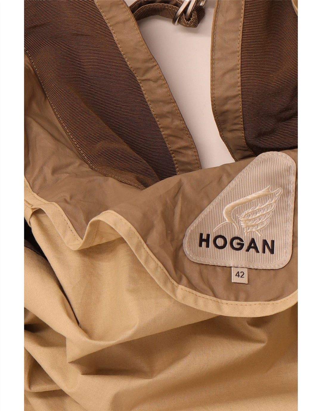 HOGAN Womens 3/4 Sleeve Raincoat IT 42 Medium Brown