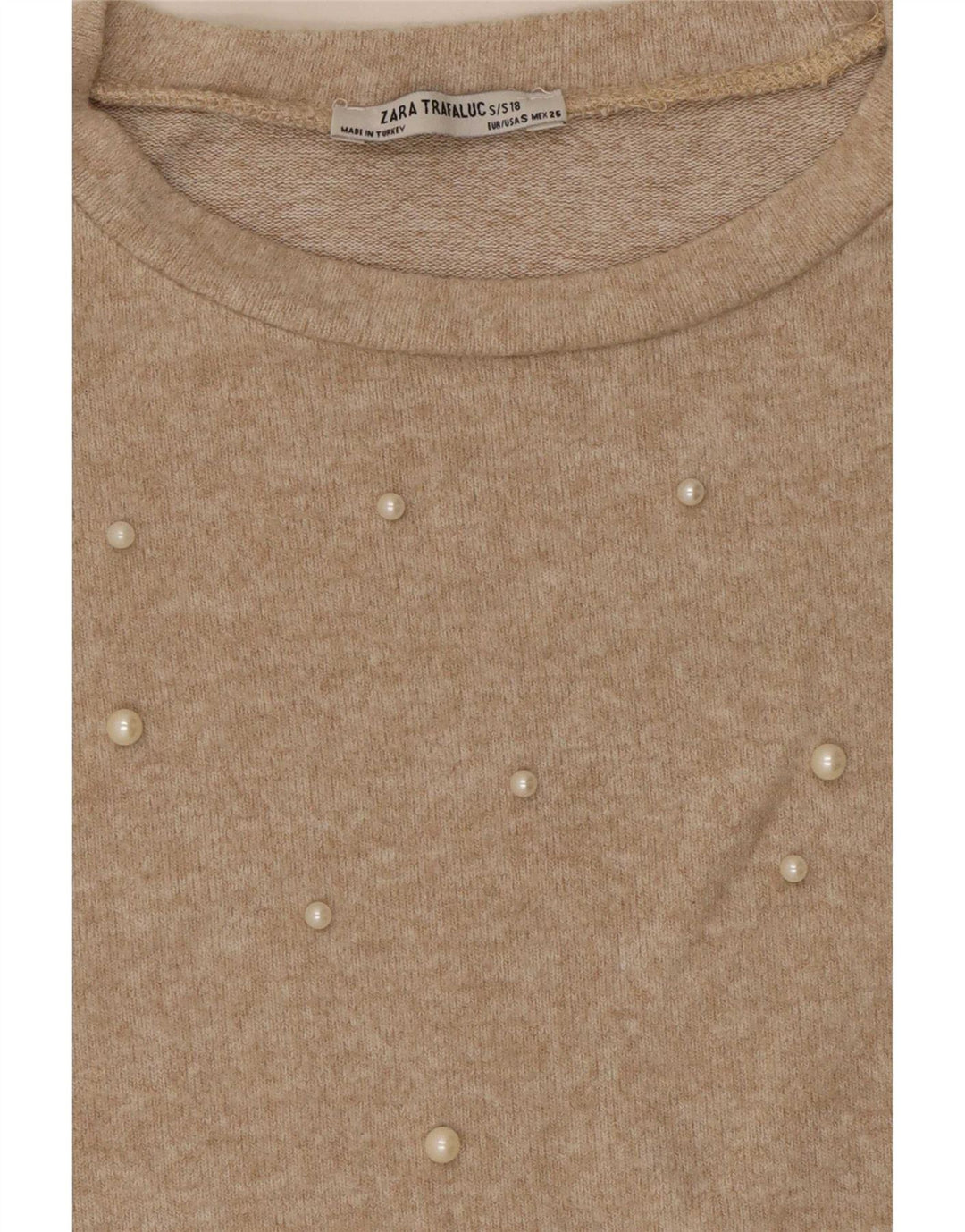 Bluzka damska Zara Trafaluc Oversize Top UK 10 Small Beige Spotted