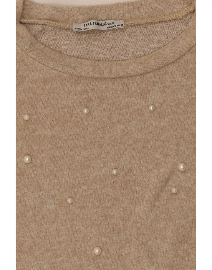 Bluzka damska Zara Trafaluc Oversize Top UK 10 Small Beige Spotted
