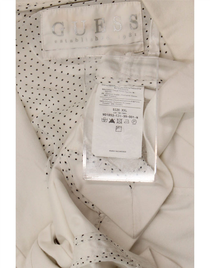GUESS Womens 1 Button Blazer Jacket UK 20 2XL White Cotton