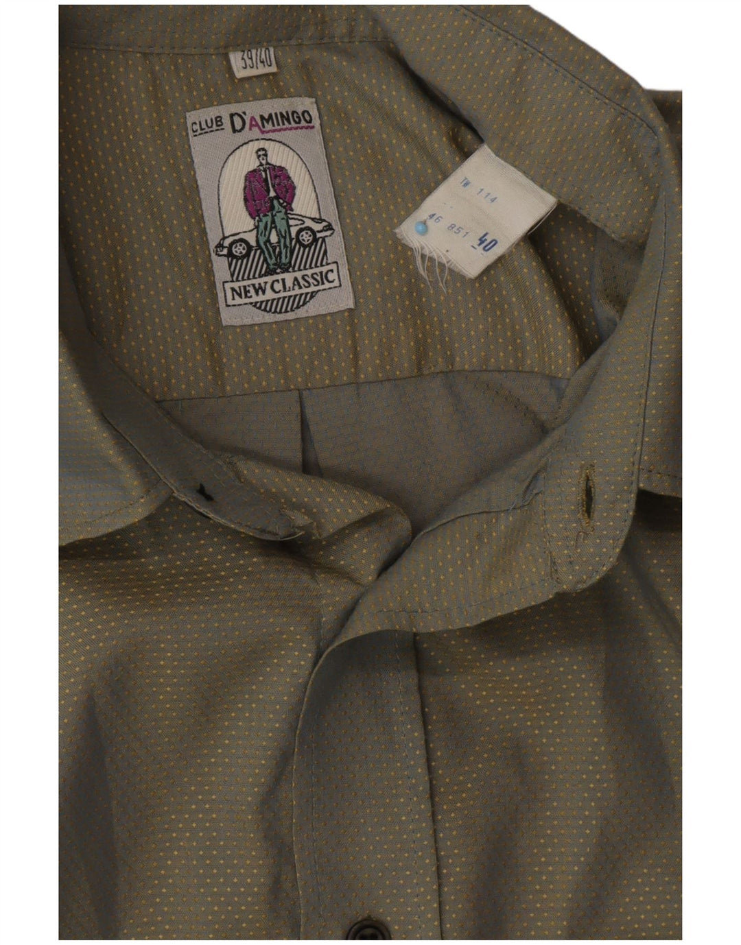 Koszula męska CLUB D'AMINGO, rozmiar 39/40, średnio zielona w cętki