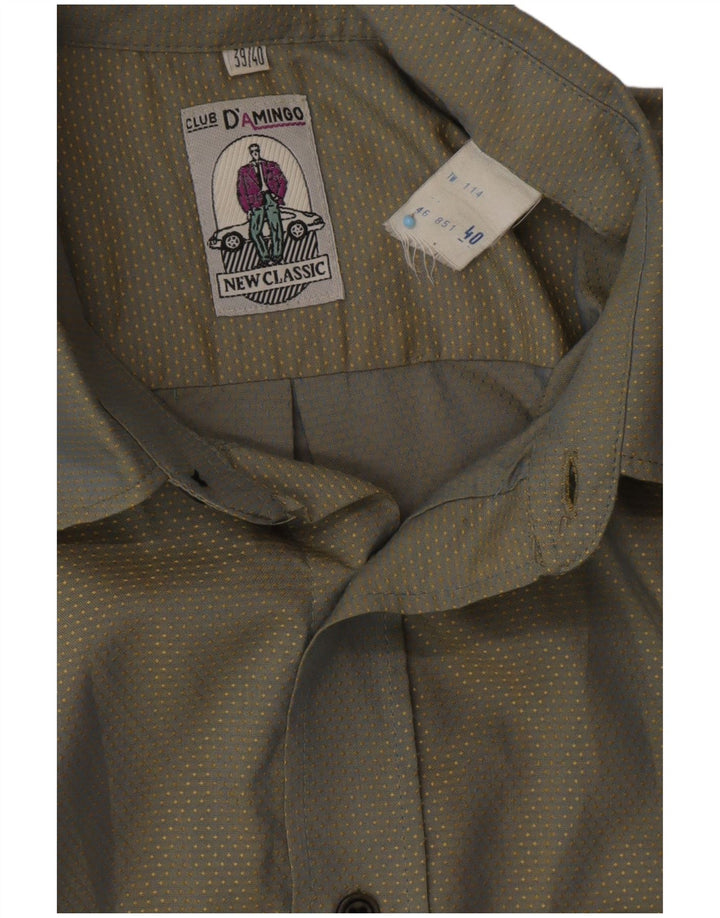Koszula męska CLUB D'AMINGO, rozmiar 39/40, średnio zielona w cętki