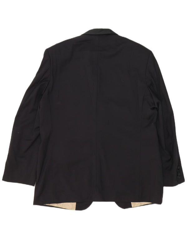 Marks & Spencer Mens 1 Button Blazer Jacket UK 40 Medium Black Wool