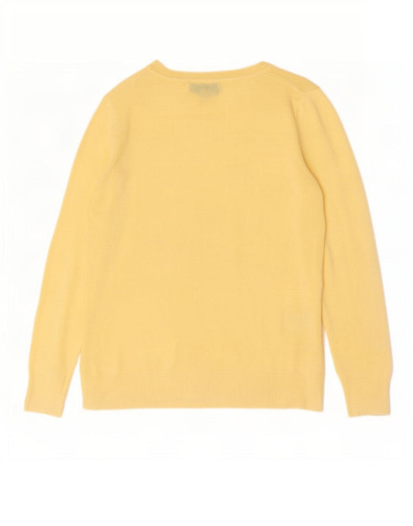 Marks & Spencer Damski sweter z dekoltem w łódkę, UK 8, mały, żółty, akrylowy