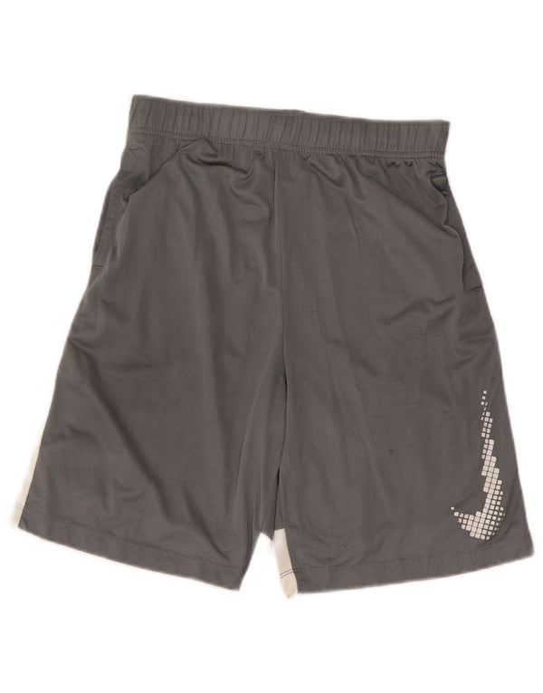 Chłopięce spodenki sportowe Nike Dri Fit Graphic 13-14 lat XL, szare, z blokami kolorów