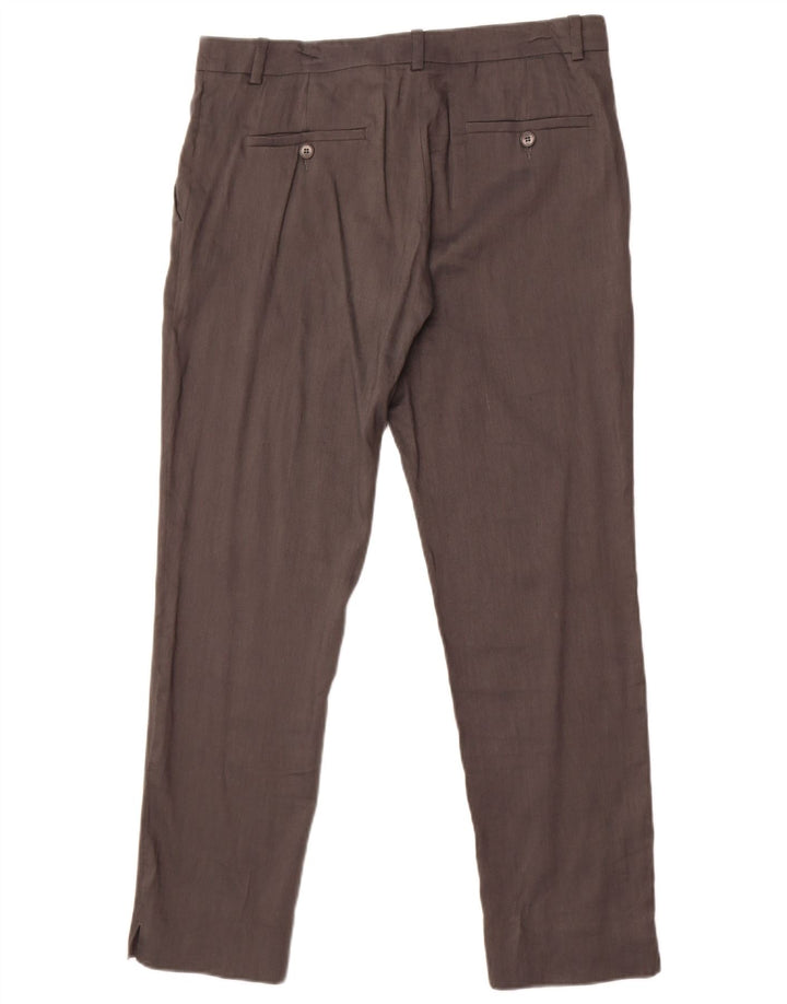 Damskie spodnie chino Jigsaw UK 12 Medium W32 L28 Szare lniane