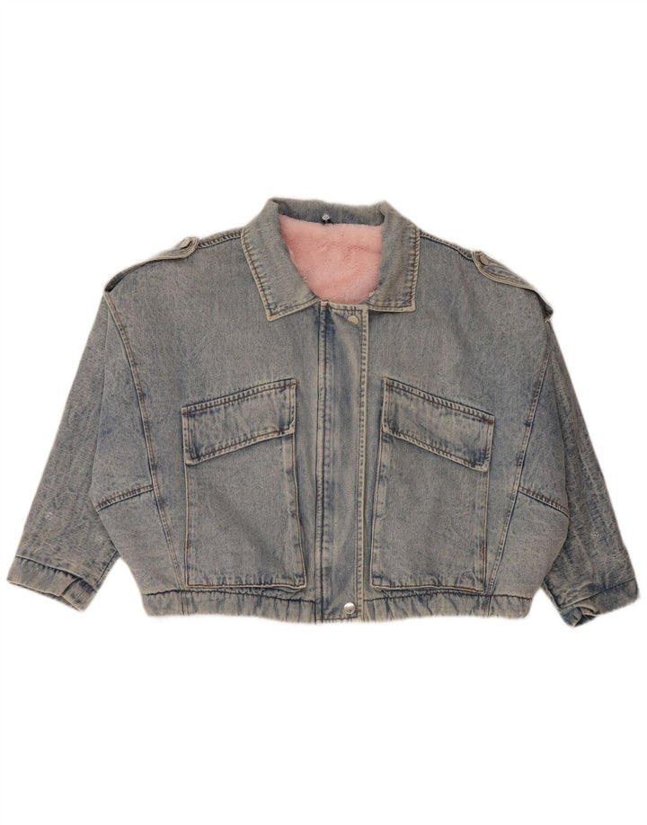 NOWA KOLEKCJA Damska kurtka dżinsowa oversize z rękawem 3/4 UK 10 Small Blue