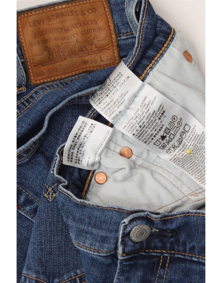 Męskie jeansy Levi's 511 Slim W38 L32 Niebieska bawełna