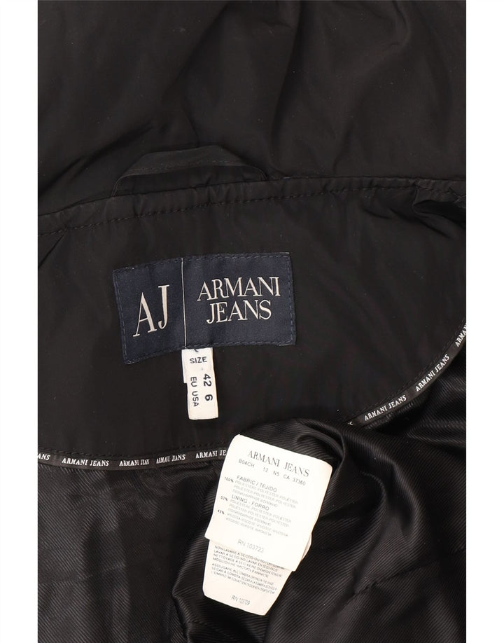 Damska kurtka Armani Jeans Crop Padded Jacket EU 42, duży, czarny poliester