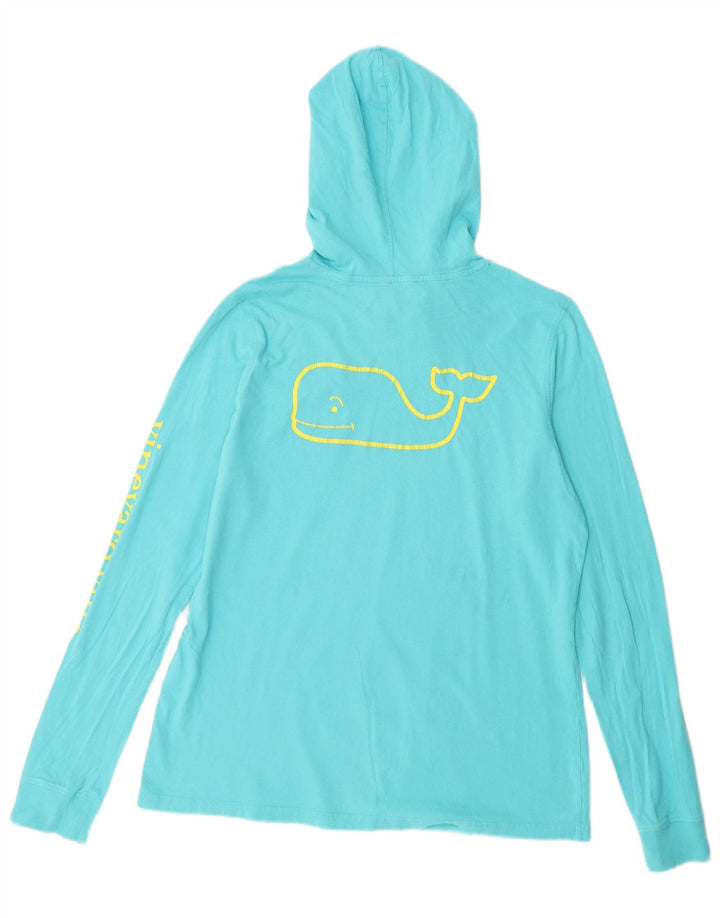 Damski top z kapturem i grafiką VINEYARD VINES, z długim rękawem, UK 10, mały, niebieski