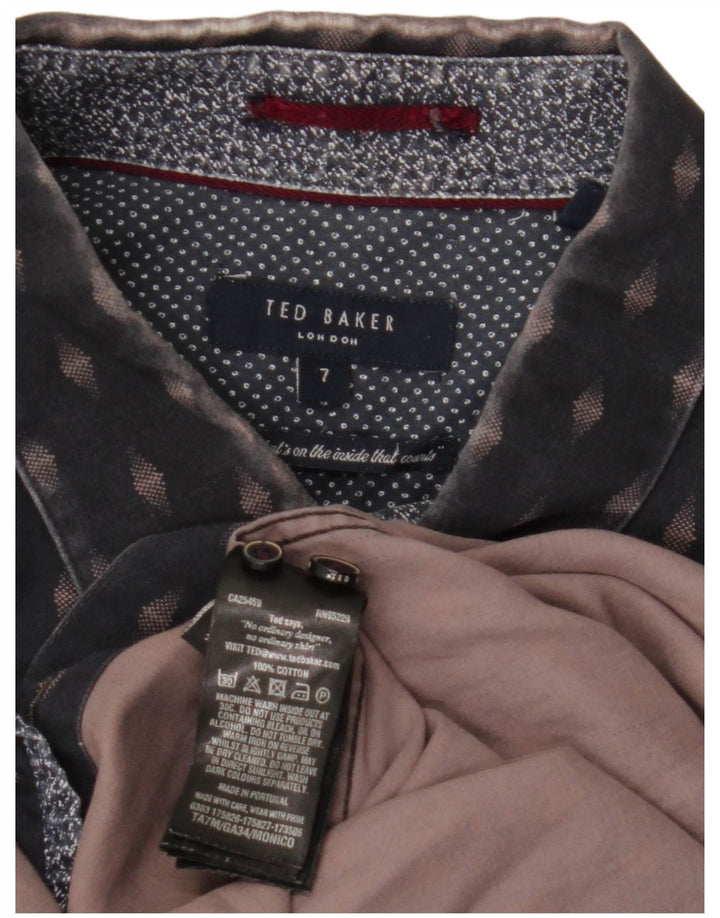 Koszula męska TED BAKER, rozmiar 7, 3XL, granatowa, z geometrycznej bawełny