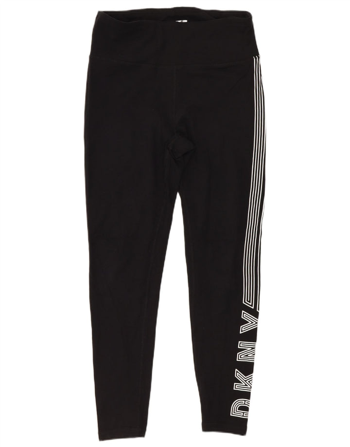 Damskie legginsy Dkny z grafiką, małe, czarne, bawełniane