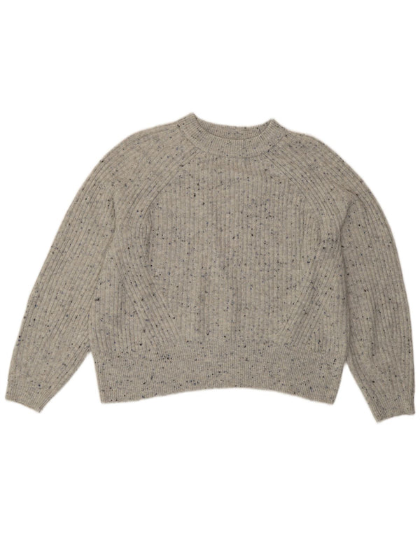 Marks & Spencer Damski sweter z okrągłym dekoltem UK 16, duży, szary, nakrapiany