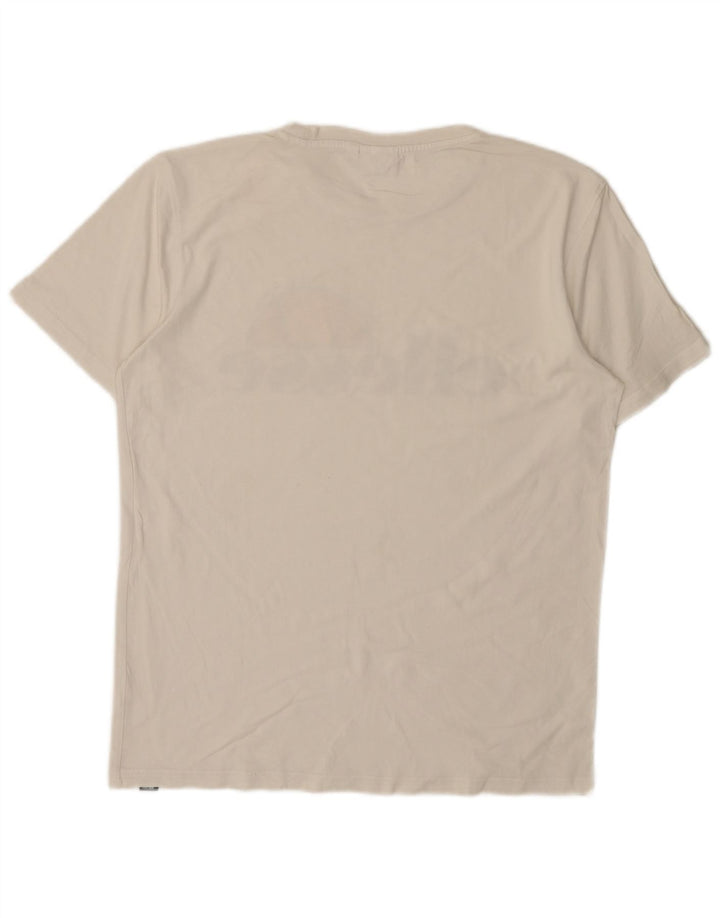 Męski T-shirt z grafiką Ellesse, duży, bawełniany w kolorze złamanej bieli