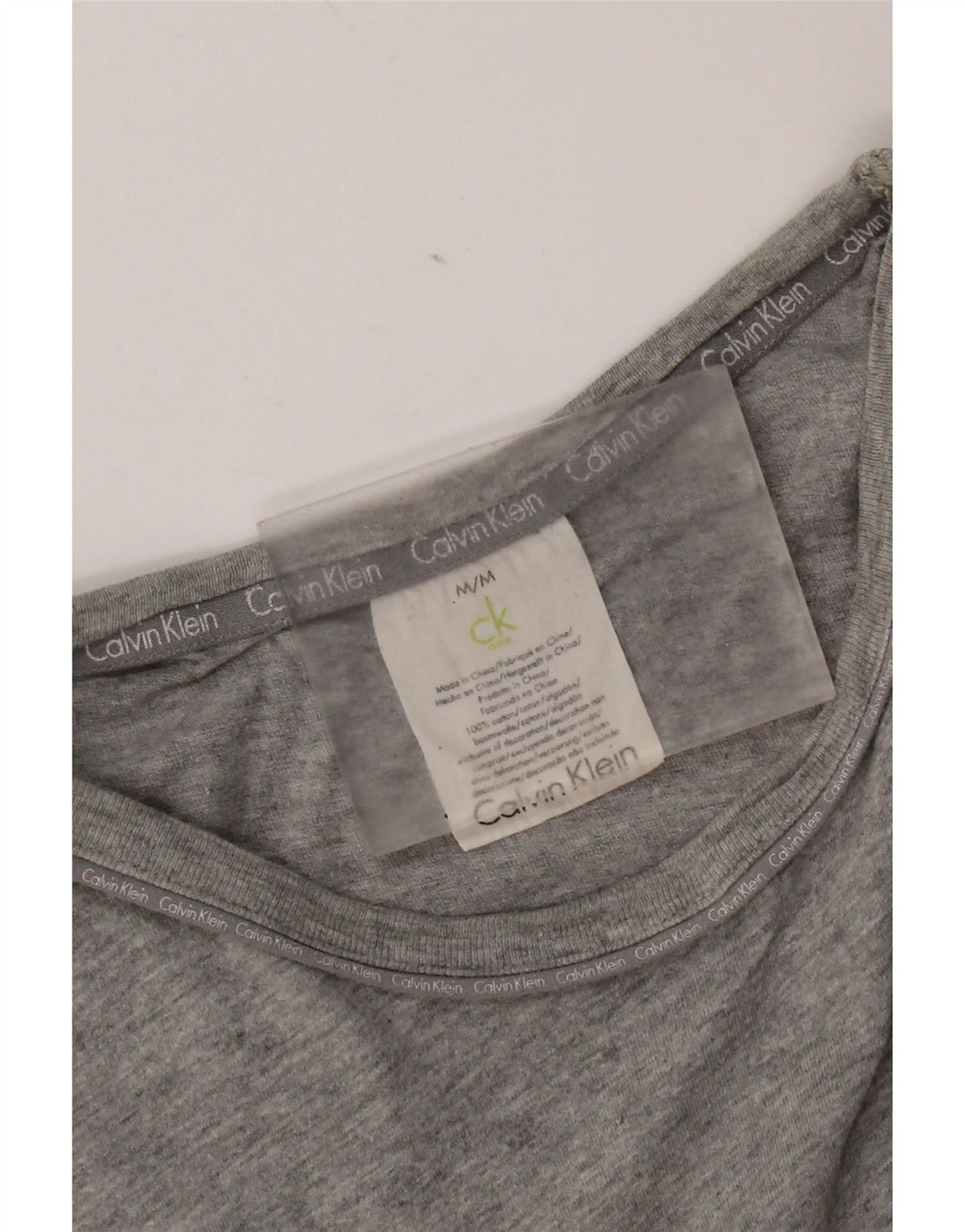 Męska koszulka T-shirt Calvin Klein, średnia szara bawełniana nakrapiana