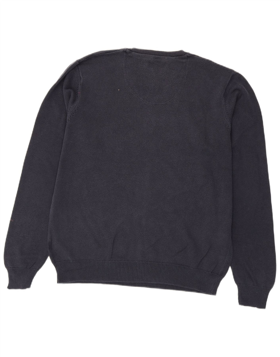 Marks & Spencer Męski sweter z okrągłym dekoltem, średni granatowy, bawełniany