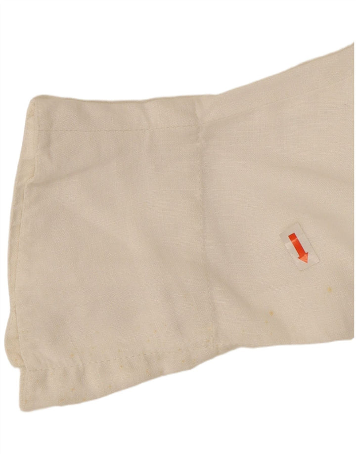 Damska marynarka Claude Montana w stylu Crop UK 12, średnia, biała, lniana