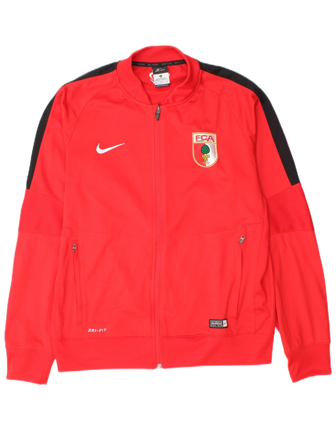 Męska kurtka dresowa Nike FC Augsburg, poliester w kolorze średniej czerwieni