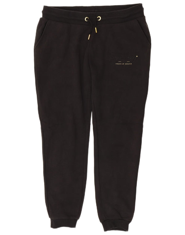 Damskie spodnie dresowe Superdry Joggers UK 16, duże, czarne, bawełniane