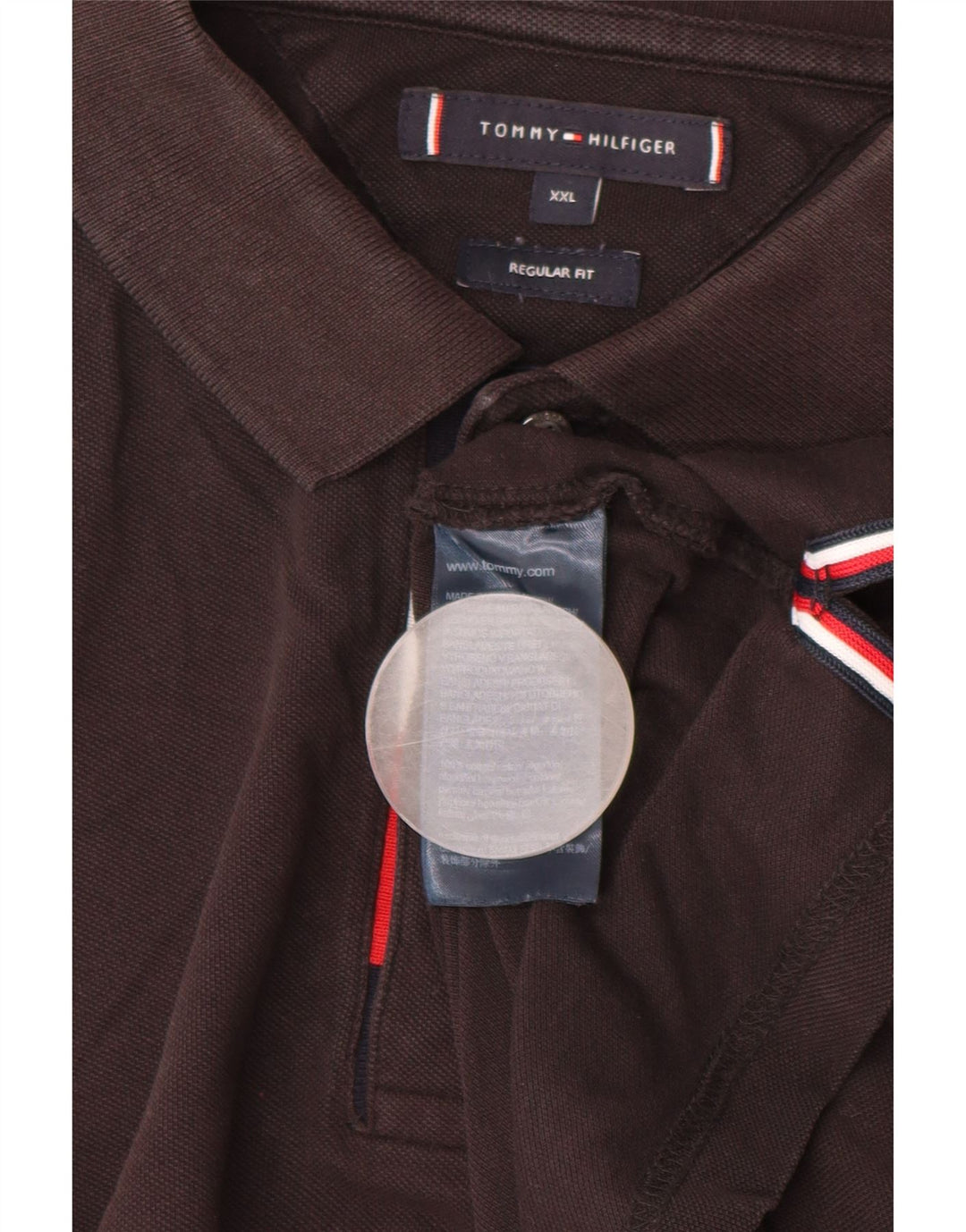 Męska koszulka polo o regularnym kroju TOMMY HILFIGER, 2XL, czarna, bawełniana