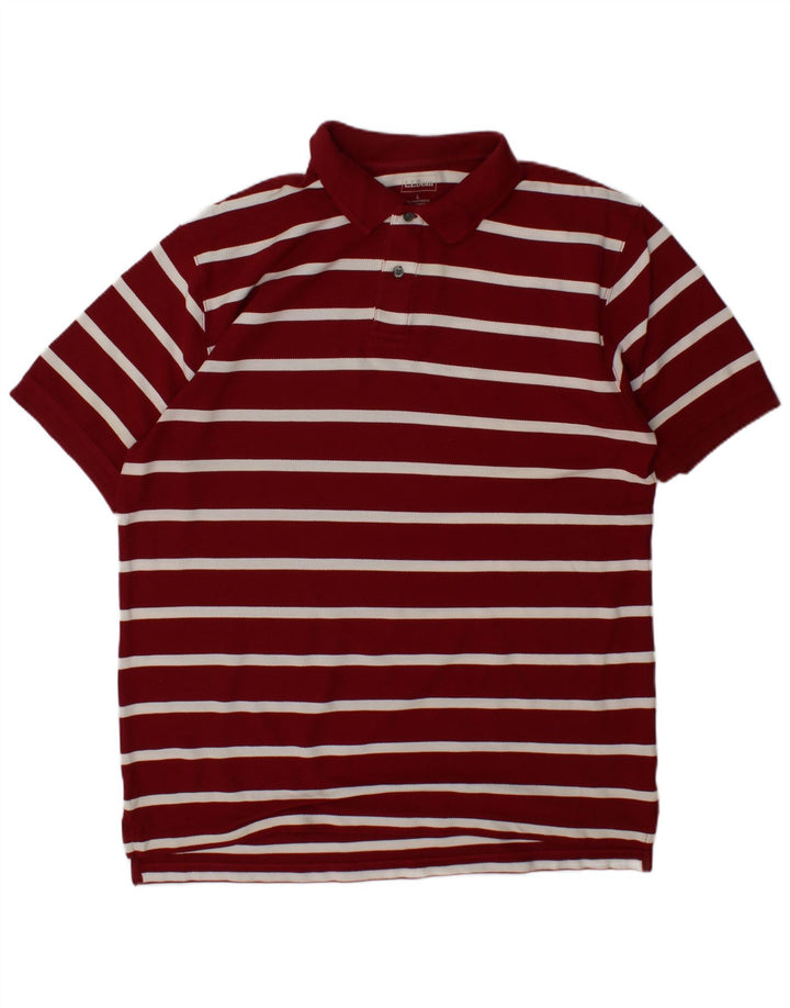 Męska koszulka polo L.L.BEAN, duża, bordowa, bawełniana w paski