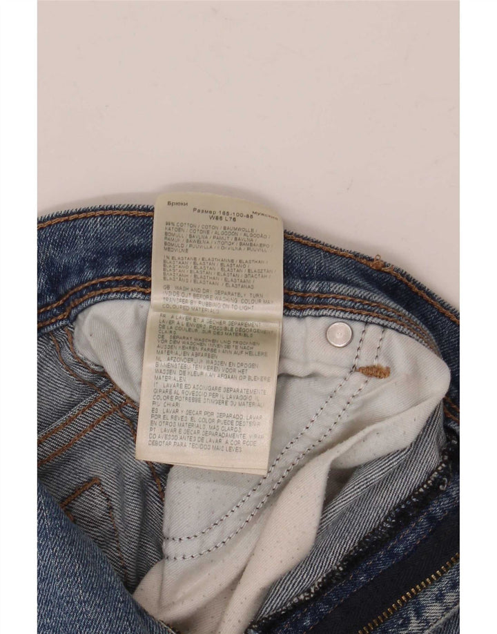 Męskie proste dżinsy Wrangler W34 L30 Niebieskie bawełniane