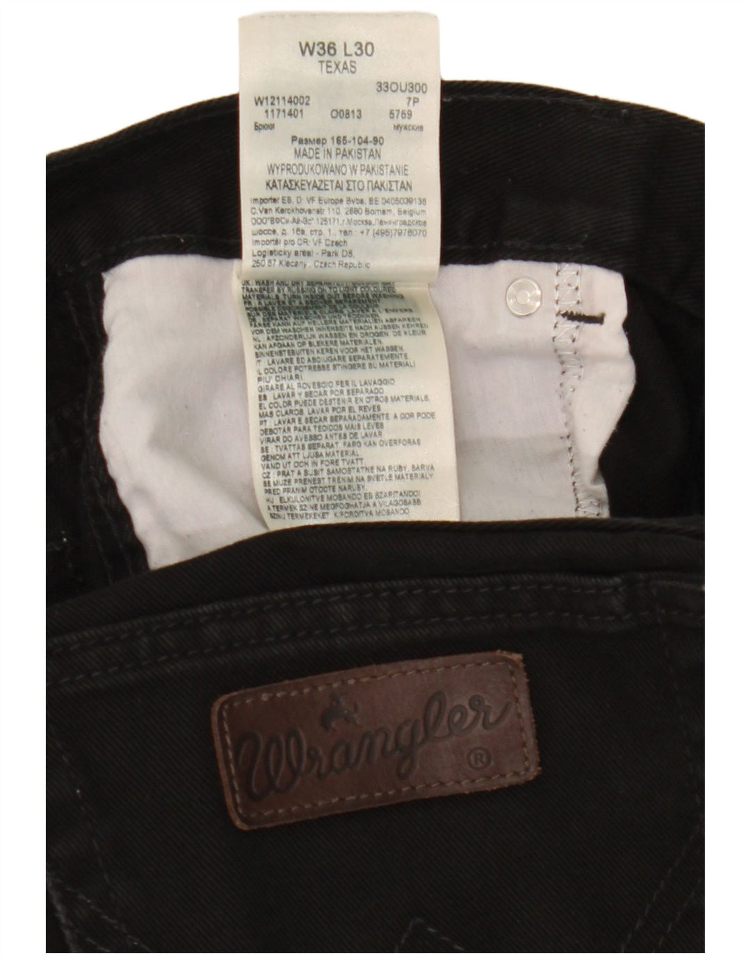 Damskie jeansy Wrangler Texas Straight W36 L30 Czarne bawełniane