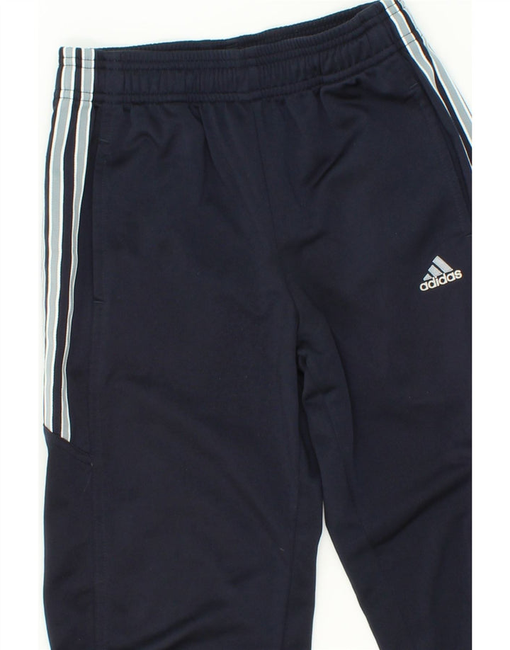 ADIDAS Boys Tracksuit Trousers 7-8 Years Navy Blue Polyester Vintage Adidas and Second-Hand Adidas from Messina Hembry 