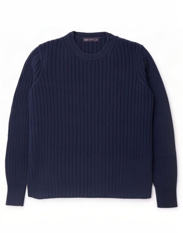 Sweter damski Marks & Spencer z okrągłym dekoltem, UK 12, średni granatowy