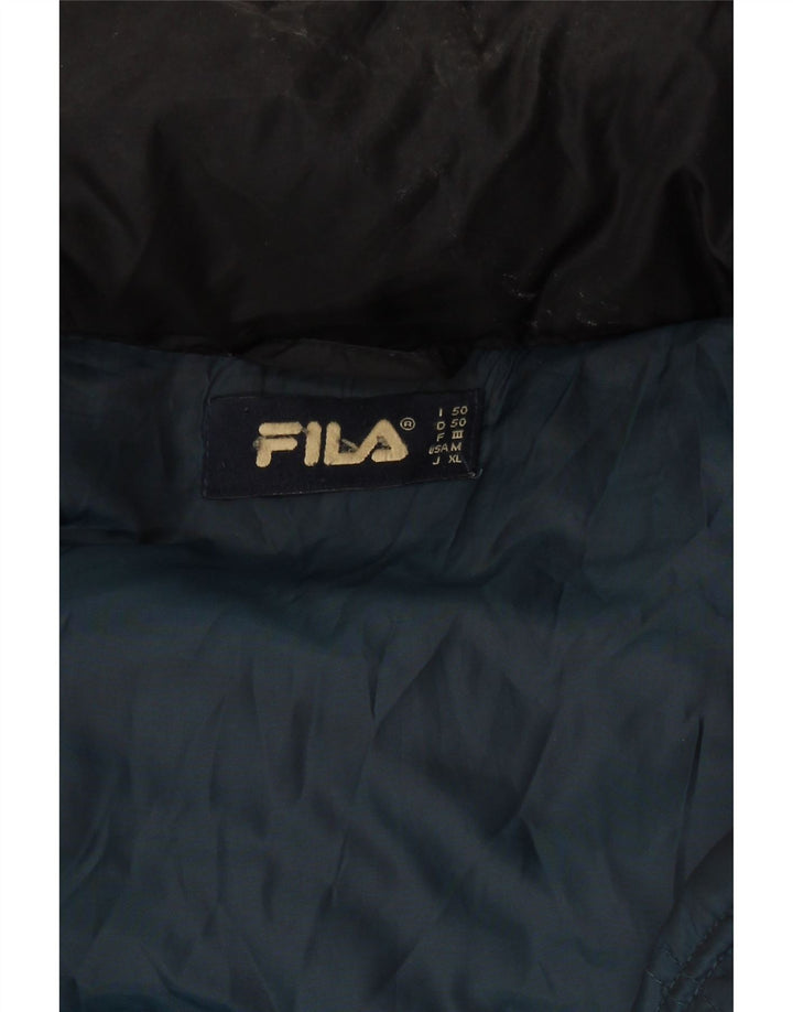 FILA Mens Padded Jacket IT 50 Large Black Vintage Fila and Second-Hand Fila from Messina Hembry 