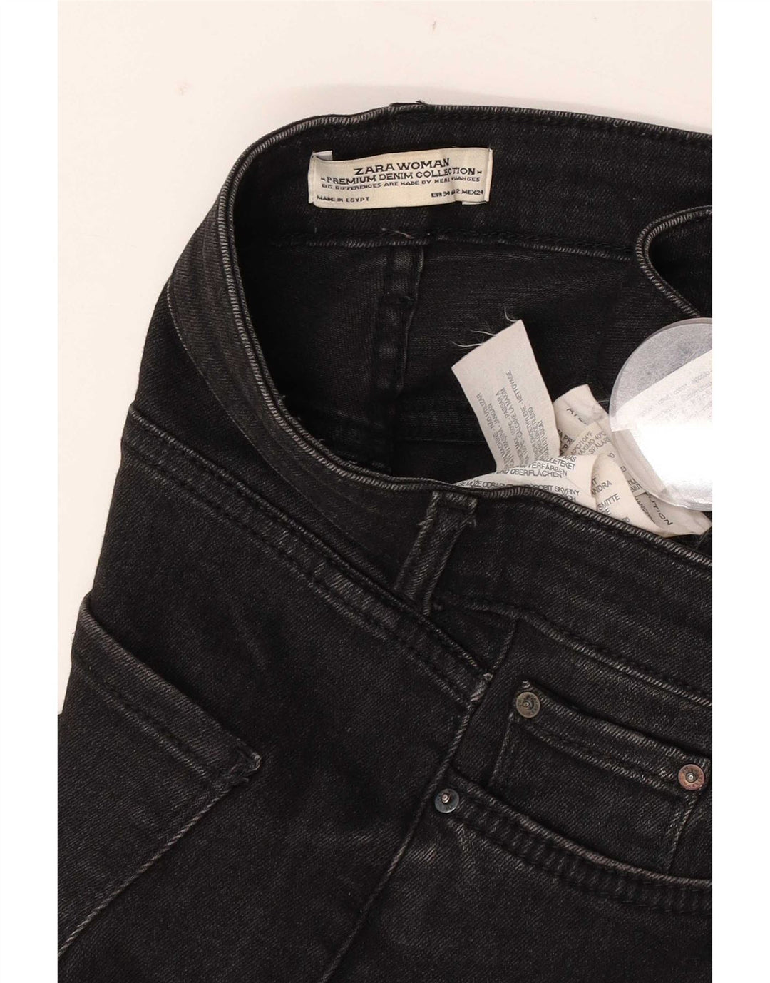 Damskie jeansy rozkloszowane Zara EU 34 2XS W24 L35 Czarna bawełna