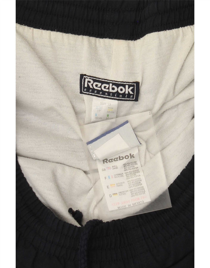 Damskie spodnie dresowe Reebok US 12, duże, granatowe, poliestrowe