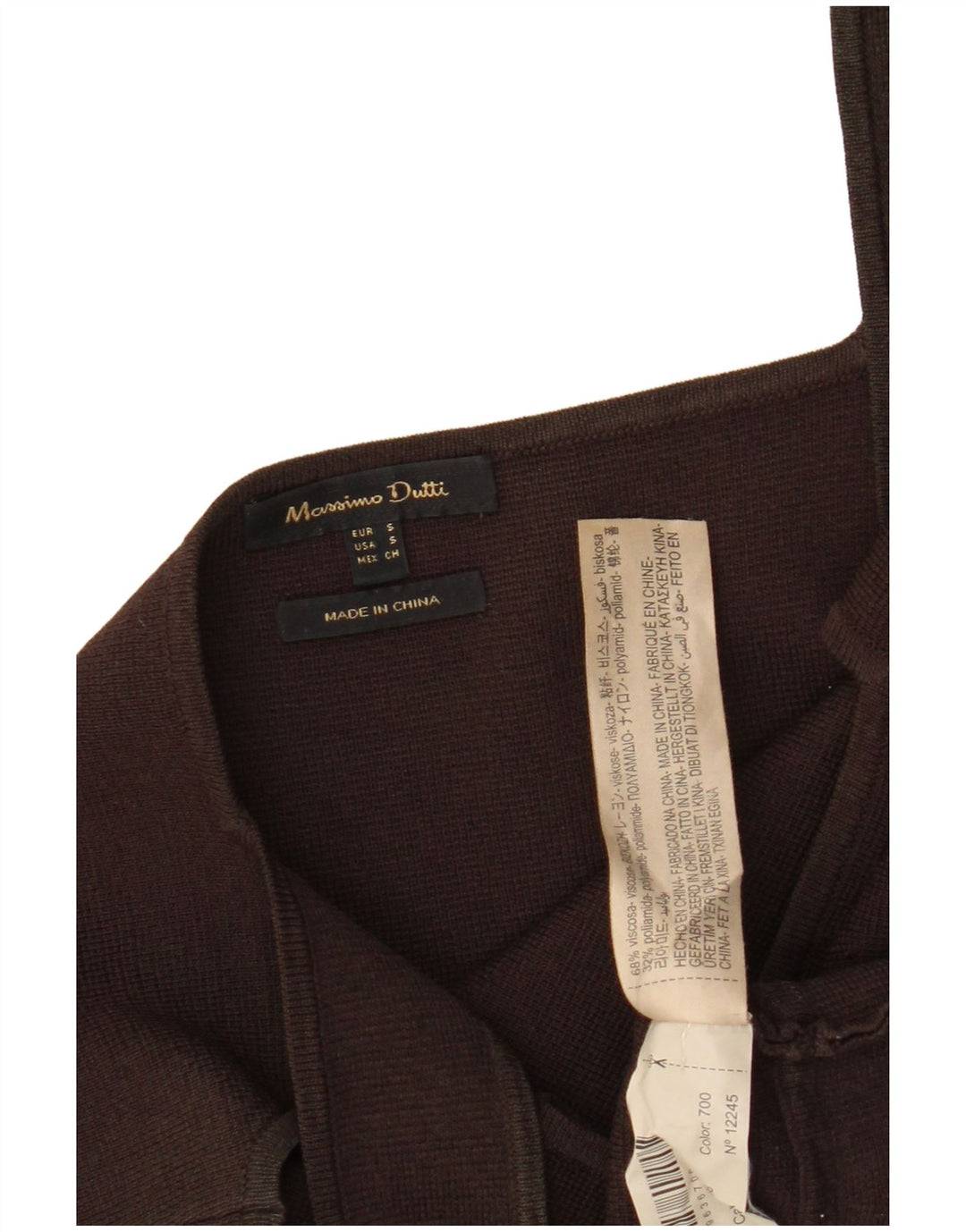 Damska bluzka bez rękawów Massimo Dutti Top UK 8 Small Brown Wiskoza
