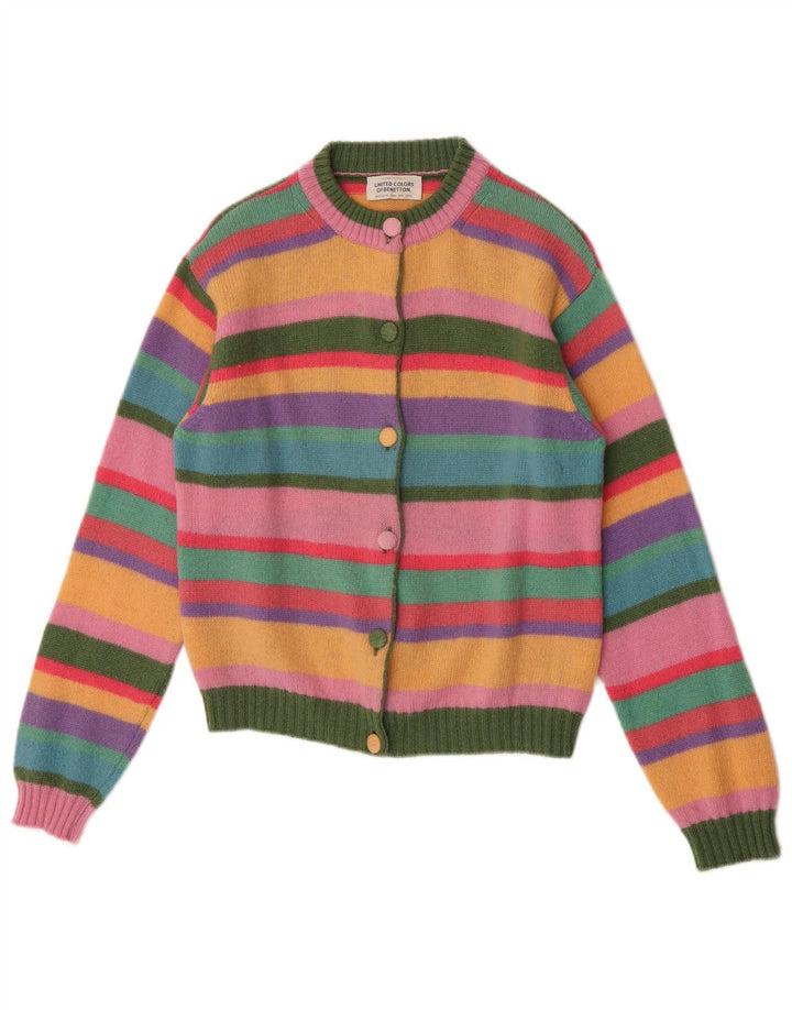 Sweter damski Benetton UK 10, mały, wielobarwny, wełniany w paski