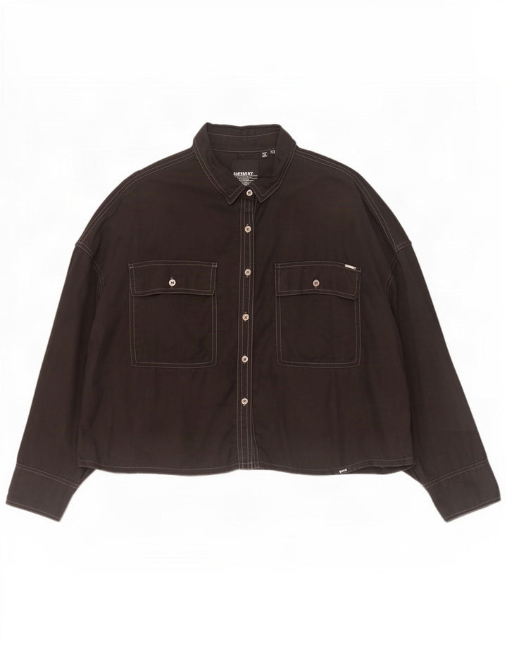 Damska koszula oversize Superdry UK 14, duża, czarna z Lyocellu